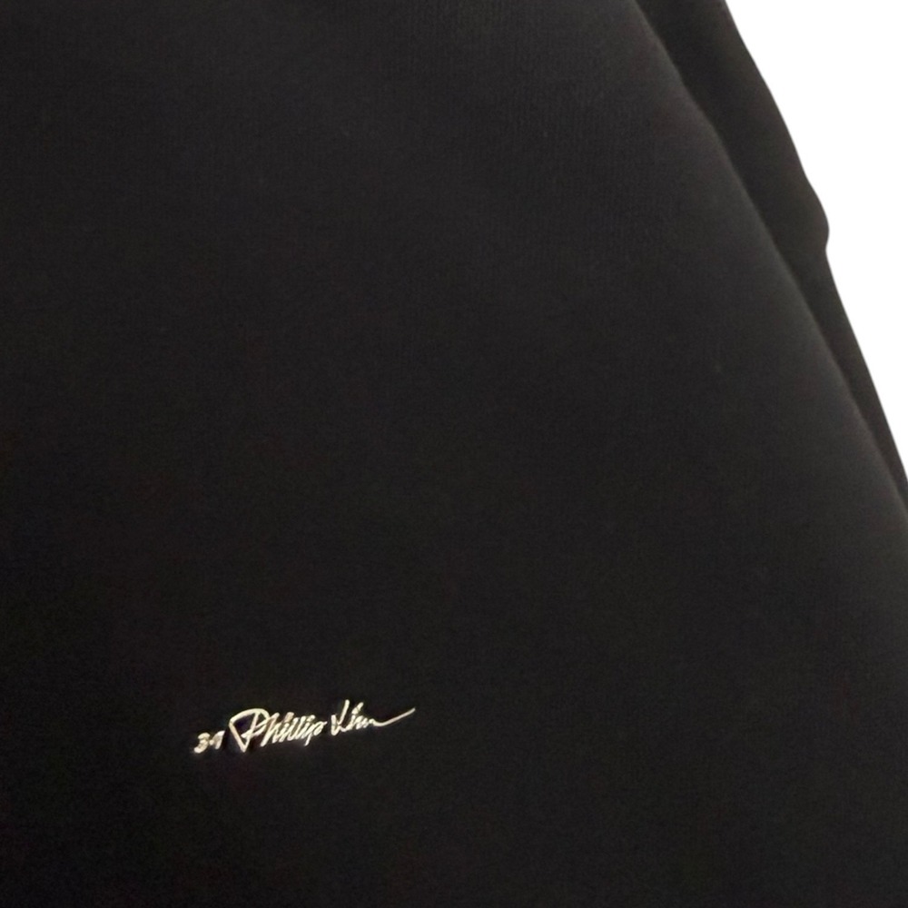 3.1 Phillip Lim Sweatshirt Mens M Black Mock Neck Metal Logo Cotton Heavyweight - Picture 4 of 9